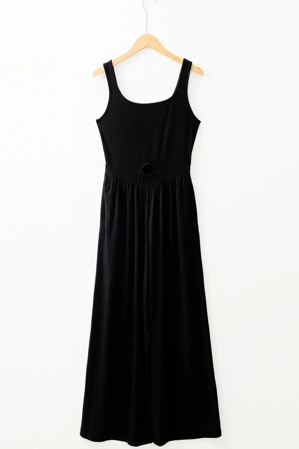 Cutout Scoop Neck Wide Strap Jumpsuit