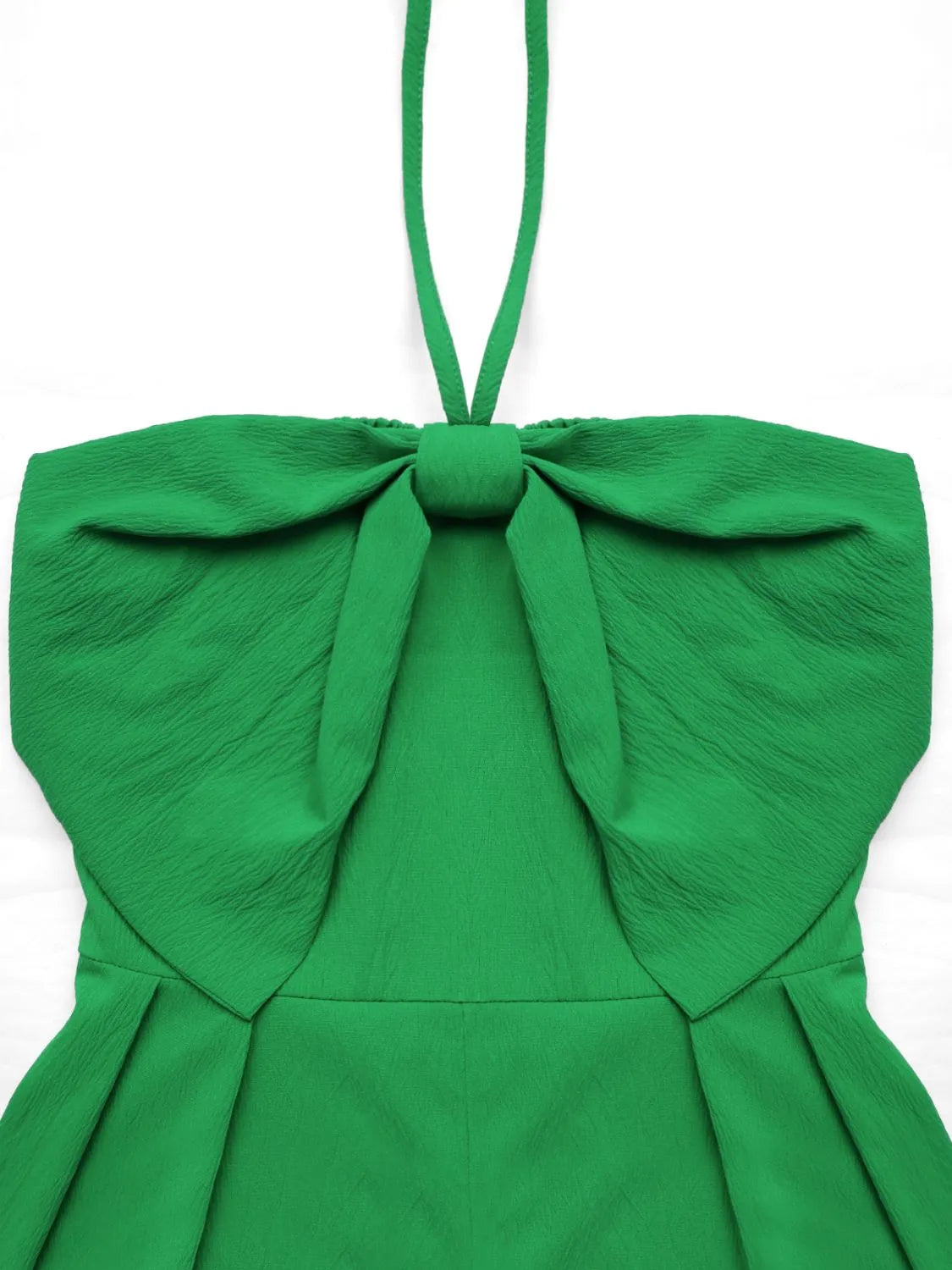 Bow Halter Neck Smocked Romper