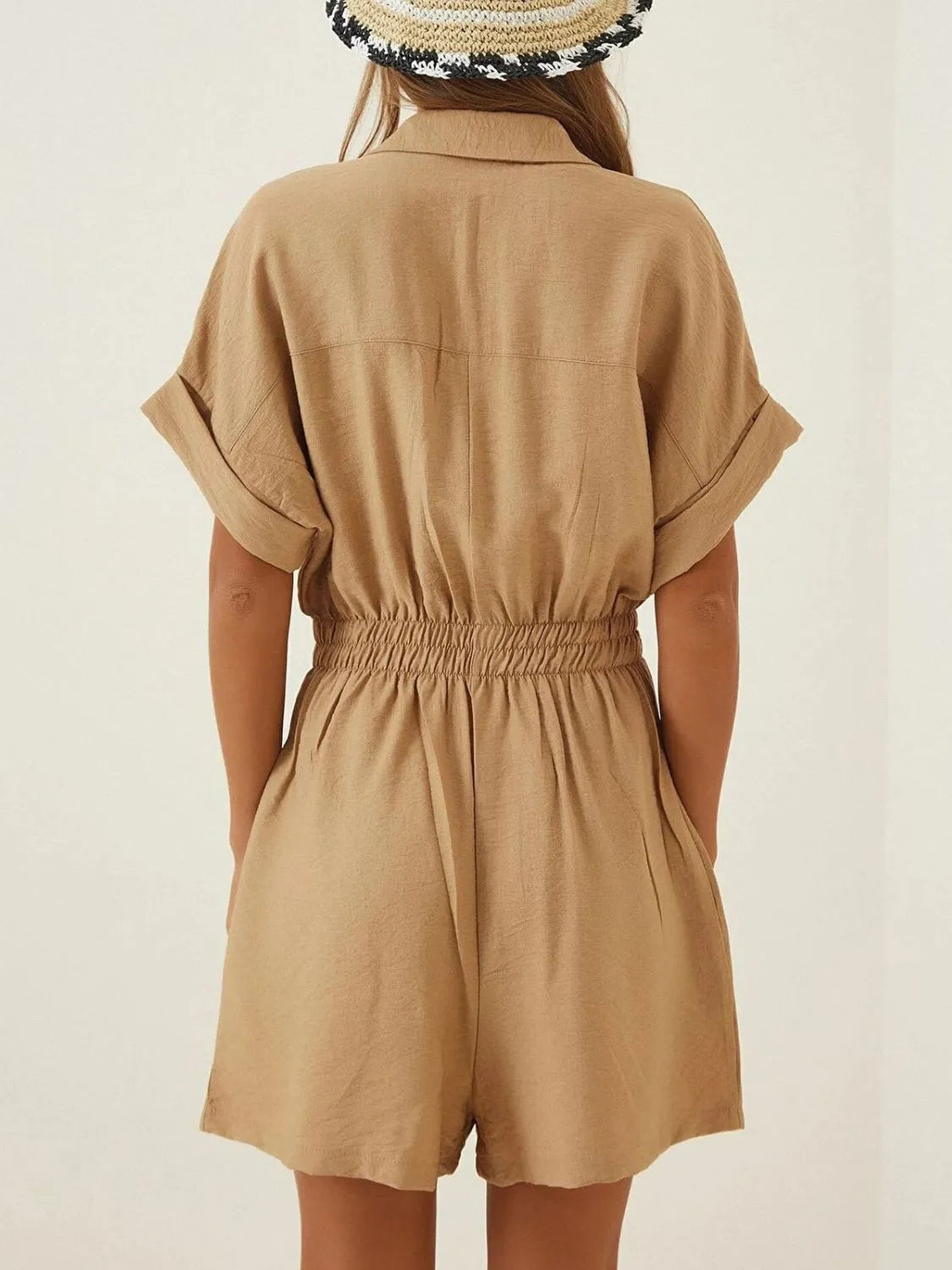 Johnny Collar Short Sleeve Romper